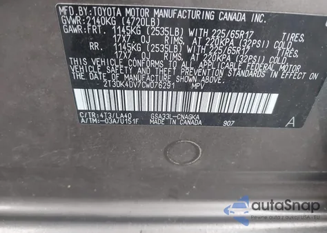 2012 Toyota Rav4 Limited V6 from USA, damaged, VIN 2T3DK4DV7CW076291